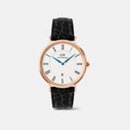 Classic Men Quartz White Dial Analog Leather Watch DW00100916K