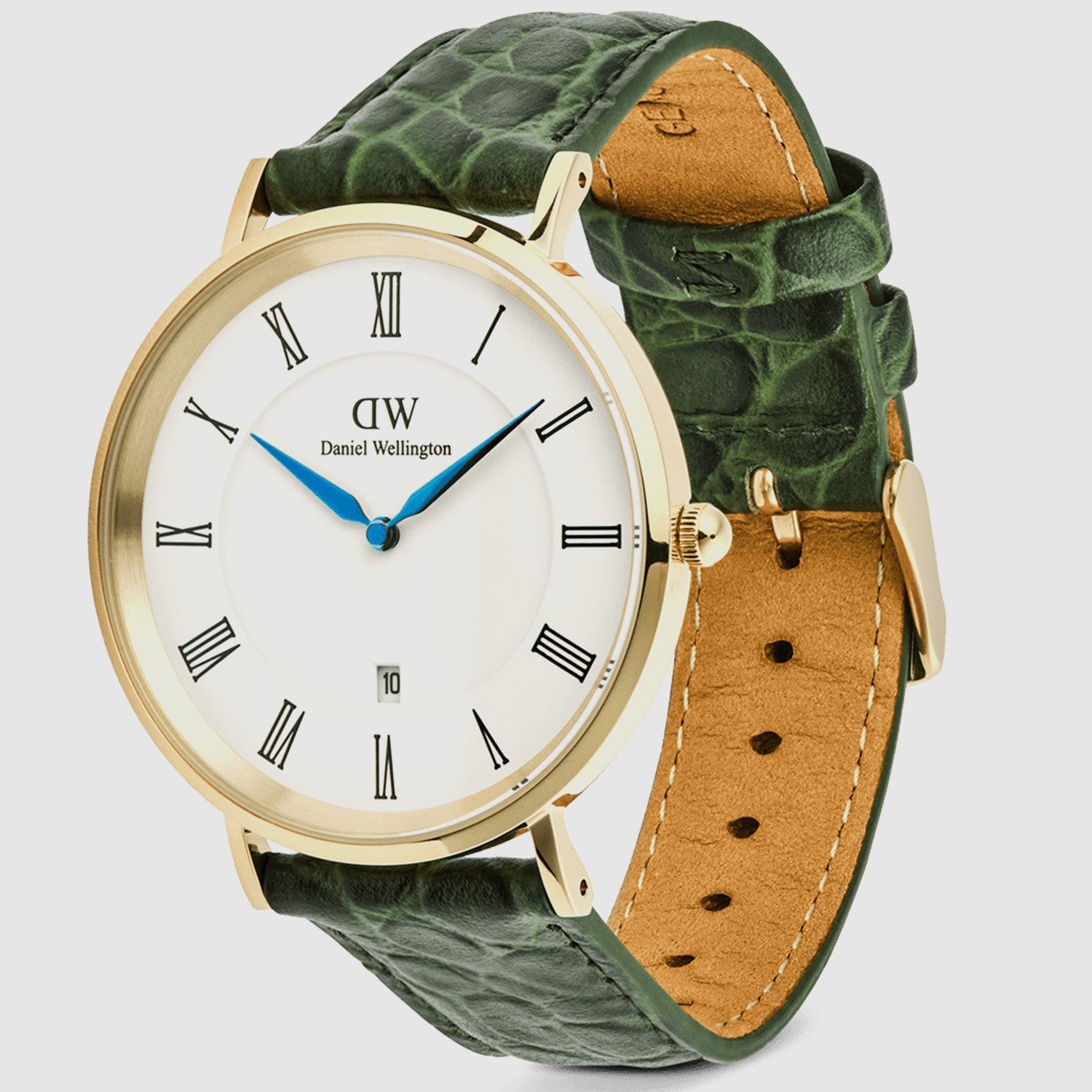 Classic Men Quartz White Dial Analog Leather Watch DW00100917K