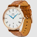 Classic Men Quartz White Dial Analog Leather Watch DW00100918K