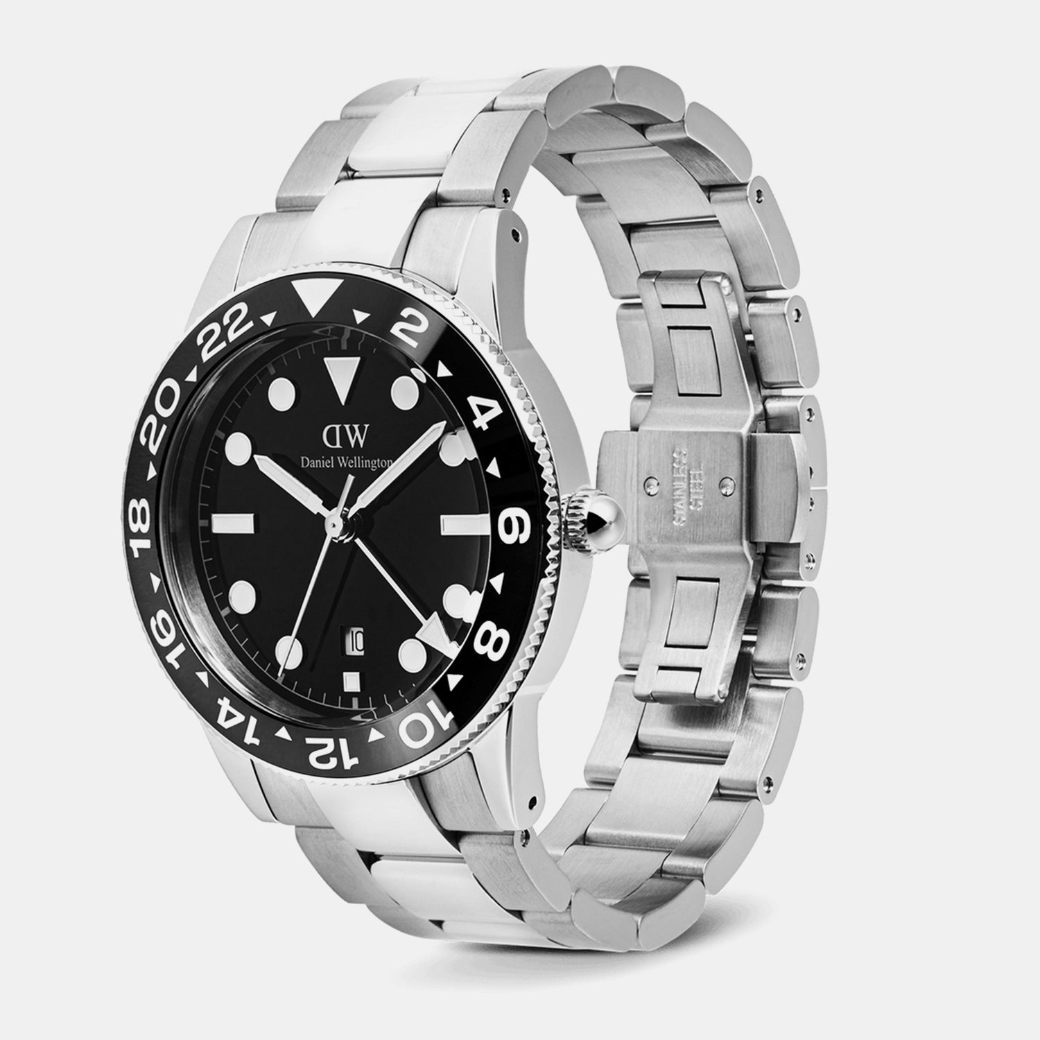 Iconic Men Quartz Black Dial Analog Stainless Steel Watch DW00100919K