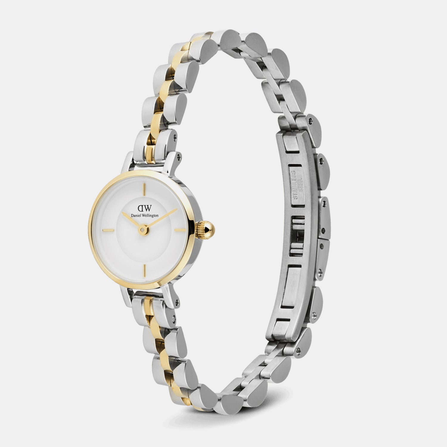 Petite Mini Arch Women Quartz White Dial Analog Stainless Steel Watch DW00100923K