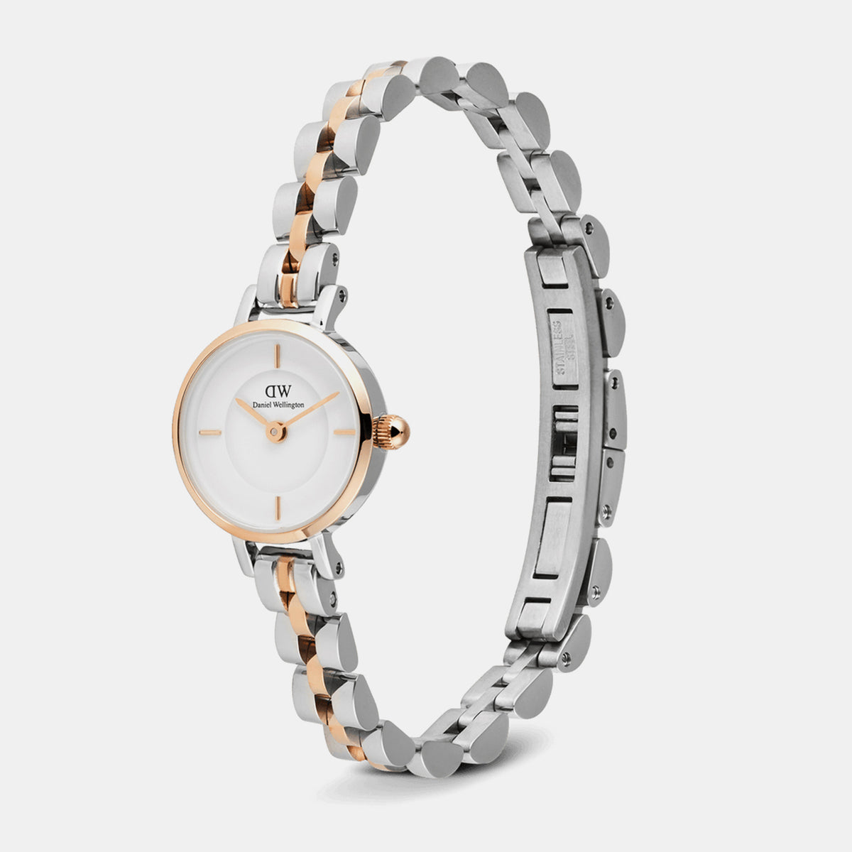Petite Women Quartz White Dial Analog Stainless Steel Watch DW00100924K