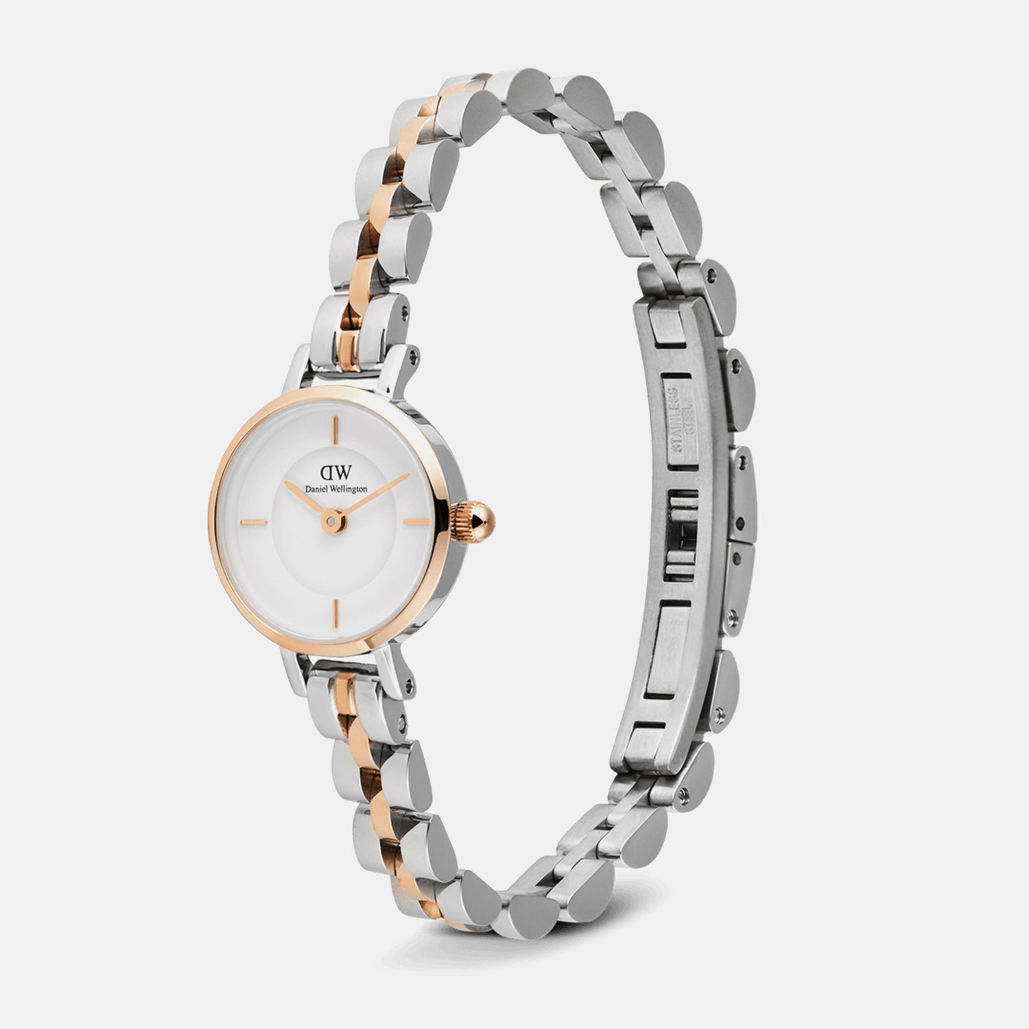 Petite Mini Arch Women Quartz White Dial Analog Stainless Steel Watch DW00100924K