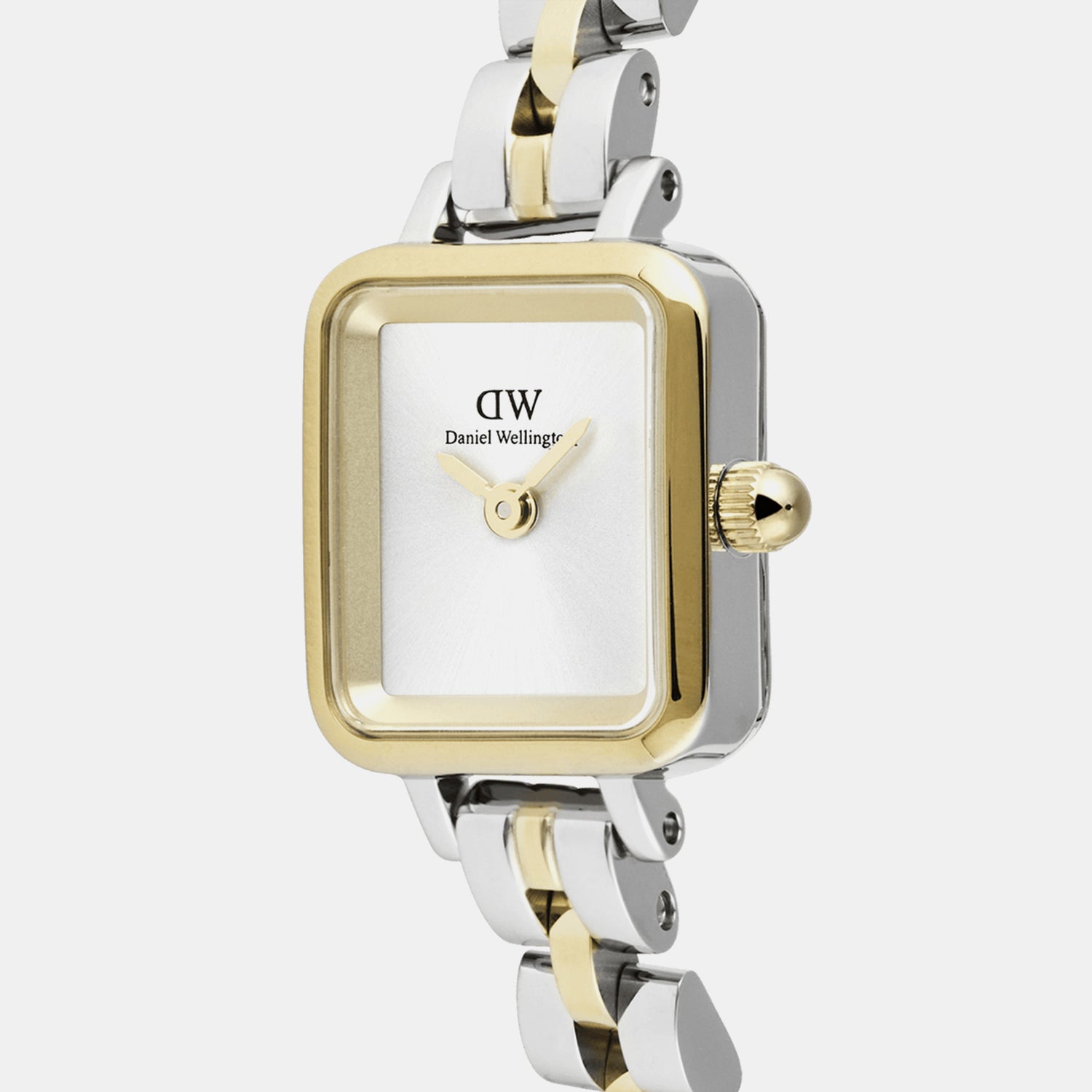 Quadro Mini Arch 3-Link Women Quartz White Dial Analog Stainless Steel Watch DW00100925K