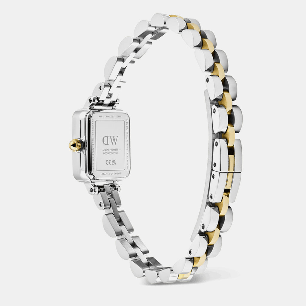 Quadro Mini Arch 3-Link Women Quartz White Dial Analog Stainless Steel Watch DW00100925K