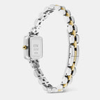 Quadro Mini Arch 3-Link Women Quartz White Dial Analog Stainless Steel Watch DW00100925K
