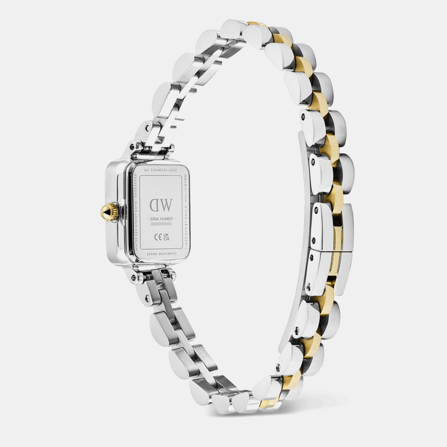 Quadro Mini Arch 3-Link Women Quartz White Dial Analog Stainless Steel Watch DW00100925K