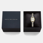 Quadro Mini Arch 3-Link Women Quartz White Dial Analog Stainless Steel Watch DW00100925K
