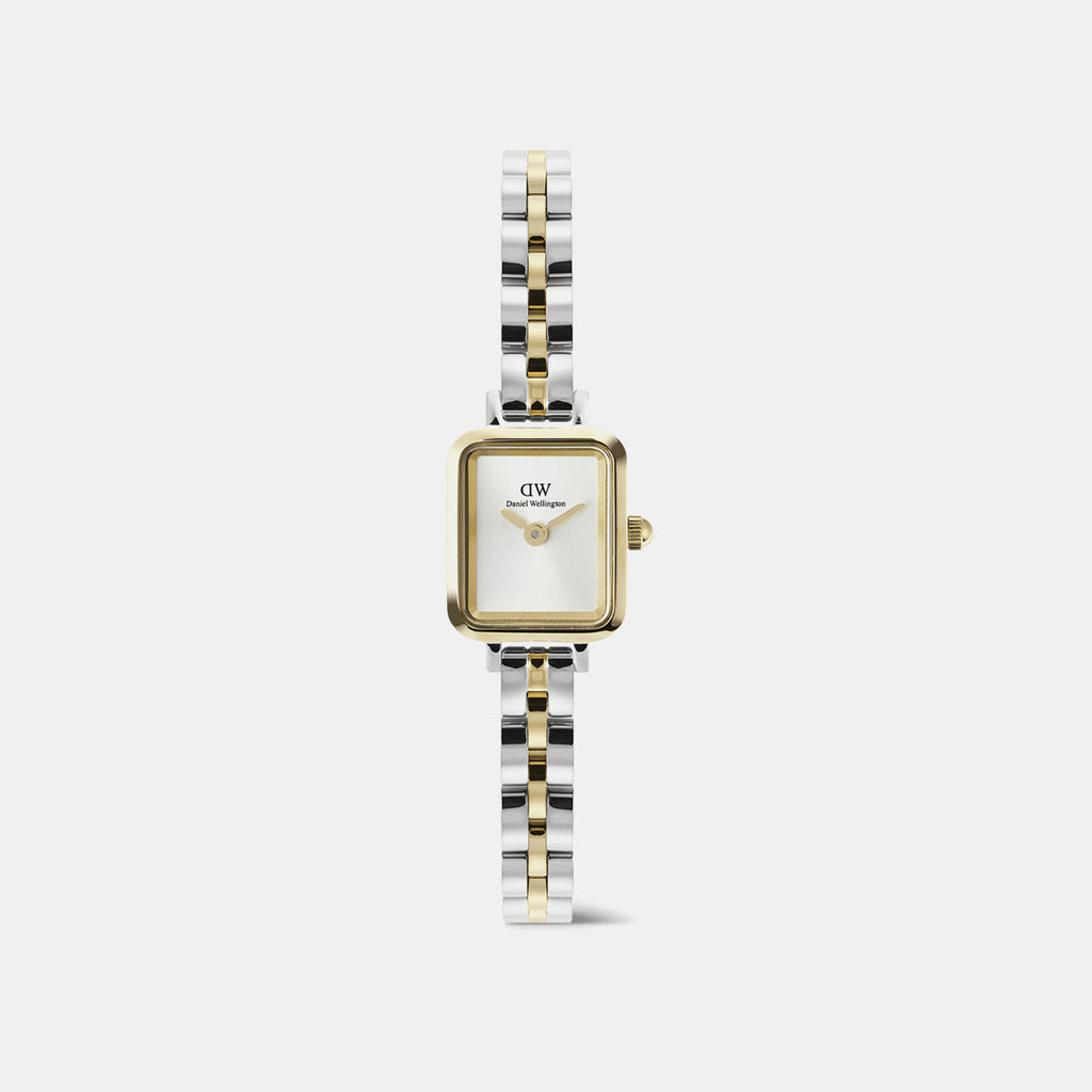 Quadro Mini Arch 3-Link Women Quartz White Dial Analog Stainless Steel Watch DW00100925K