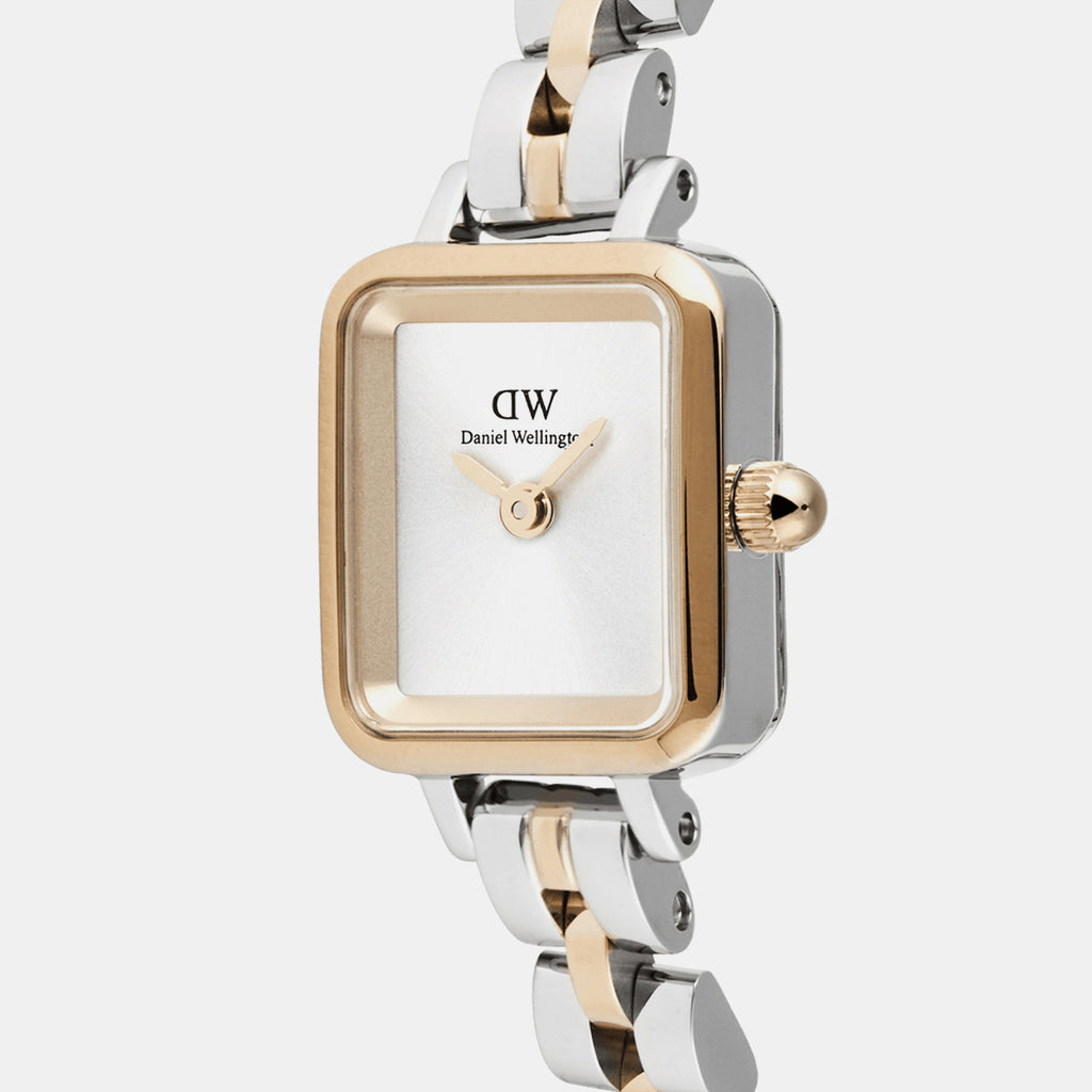 Quadro Mini Arch 3-Link Women Quartz White Dial Analog Stainless Steel Watch DW00100926K