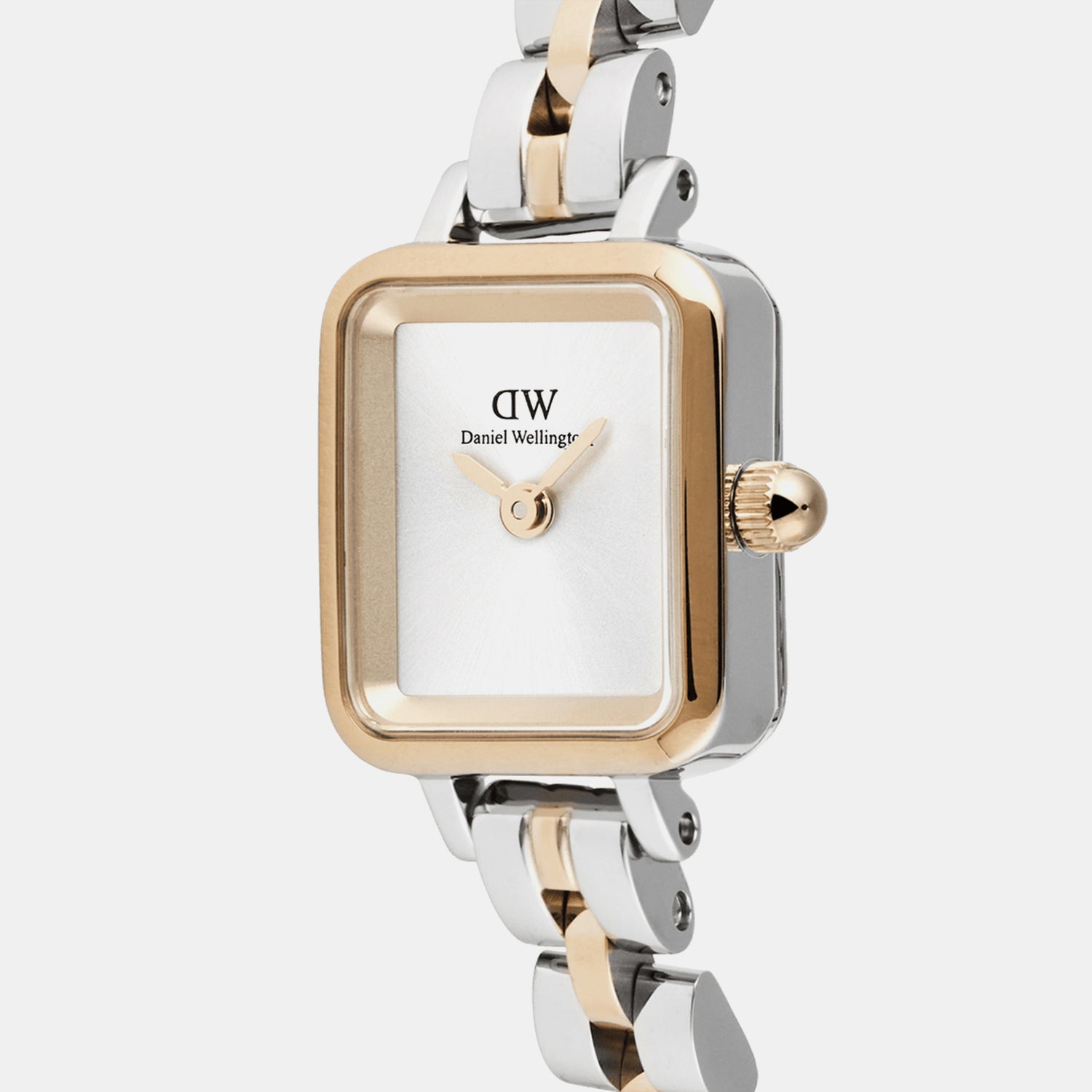 Quadro Mini Arch 3-Link Women Quartz White Dial Analog Stainless Steel Watch DW00100926K