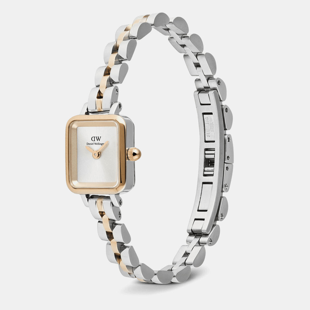 Quadro Mini Arch 3-Link Women Quartz White Dial Analog Stainless Steel Watch DW00100926K