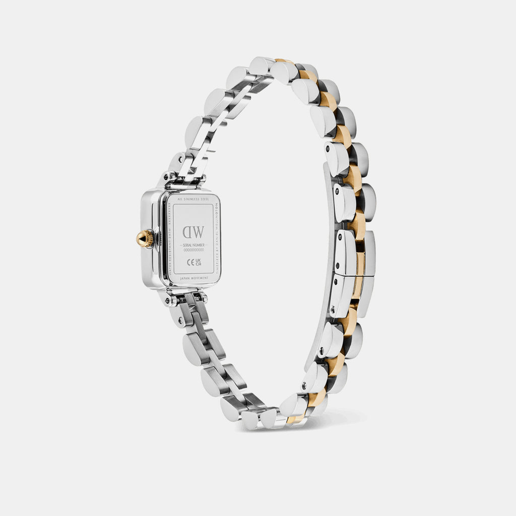 Quadro Mini Arch 3-Link Women Quartz White Dial Analog Stainless Steel Watch DW00100926K