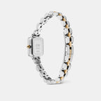 Quadro Mini Arch 3-Link Women Quartz White Dial Analog Stainless Steel Watch DW00100926K