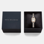 Quadro Mini Arch 3-Link Women Quartz White Dial Analog Stainless Steel Watch DW00100926K