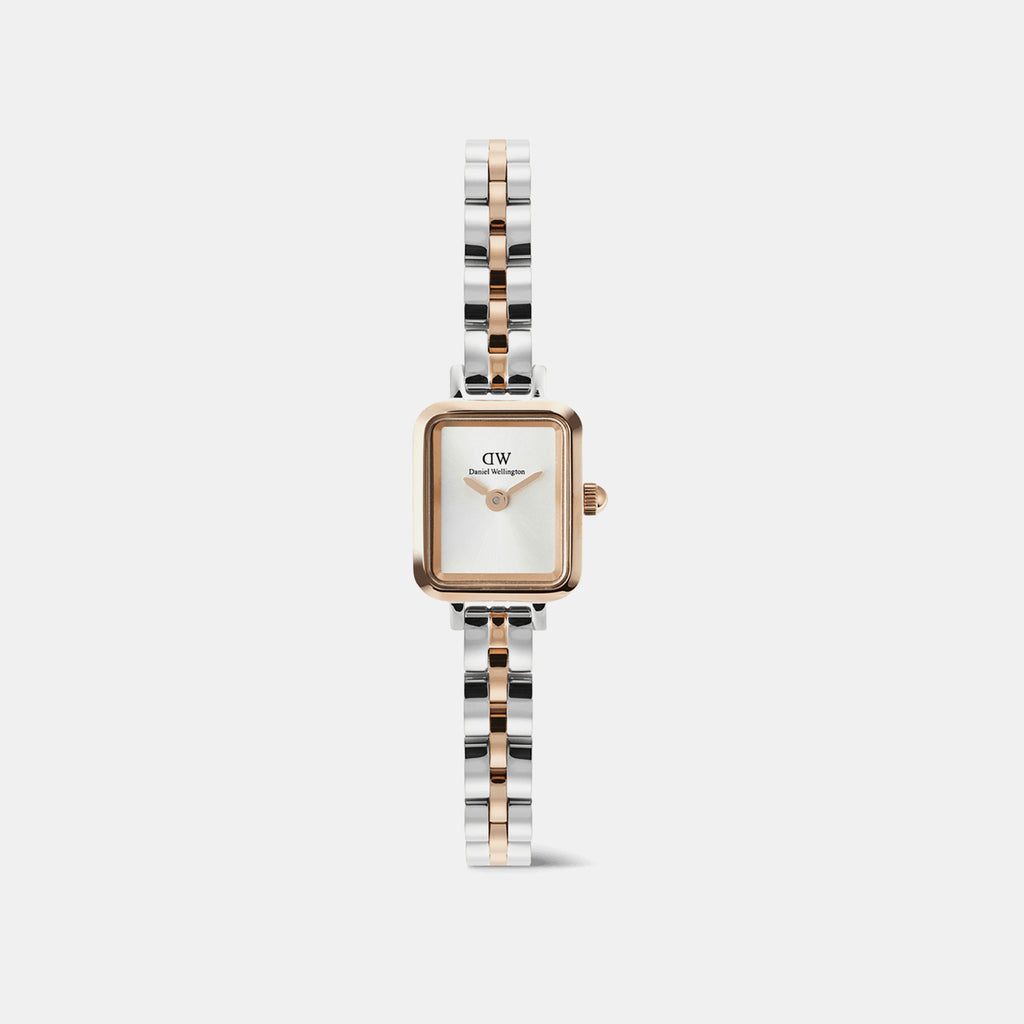 Quadro Mini Arch 3-Link Women Quartz White Dial Analog Stainless Steel Watch DW00100926K