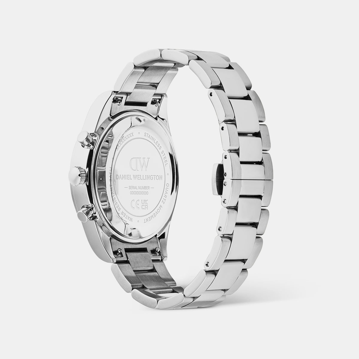Men Quartz White Dial Chronograph Stainless Steel Watch DW00100948