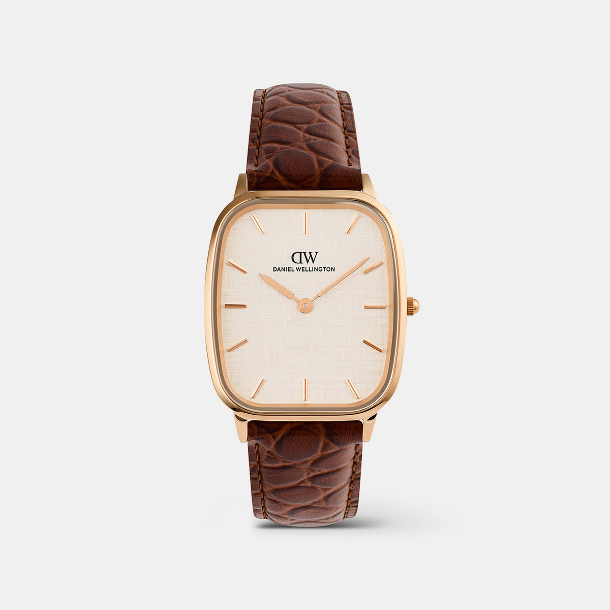 Marlon Men Quartz Cream Dial Analog Leather Watch DW00100955