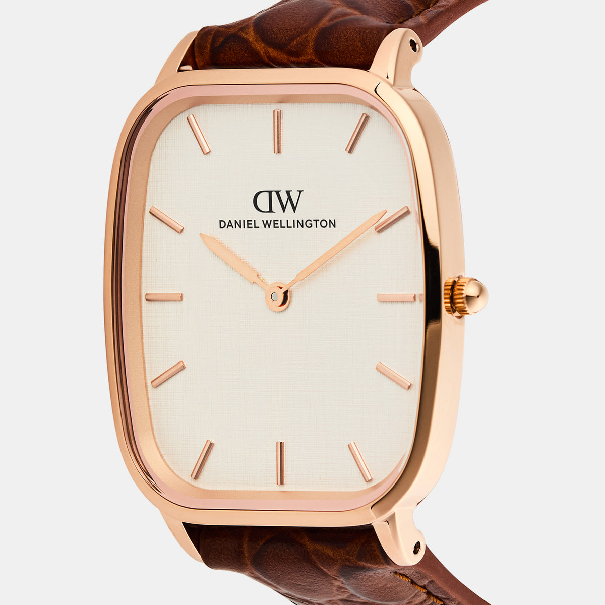 Marlon Men Quartz Cream Dial Analog Leather Watch DW00100955