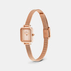 Quadro Women Quartz Cream Dial Analog Mesh Watch DW00100962K