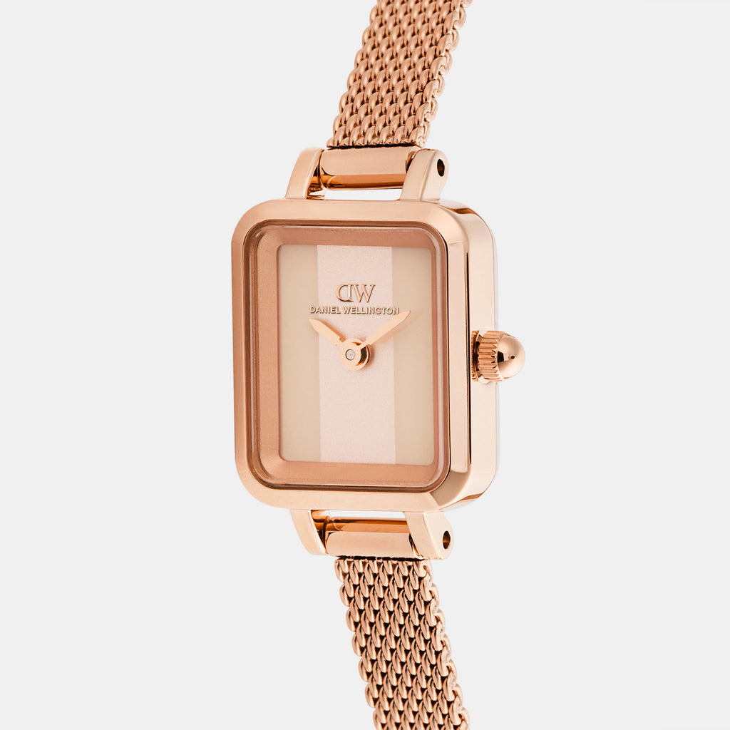 Quadro Women Quartz Cream Dial Analog Mesh Watch DW00100962K