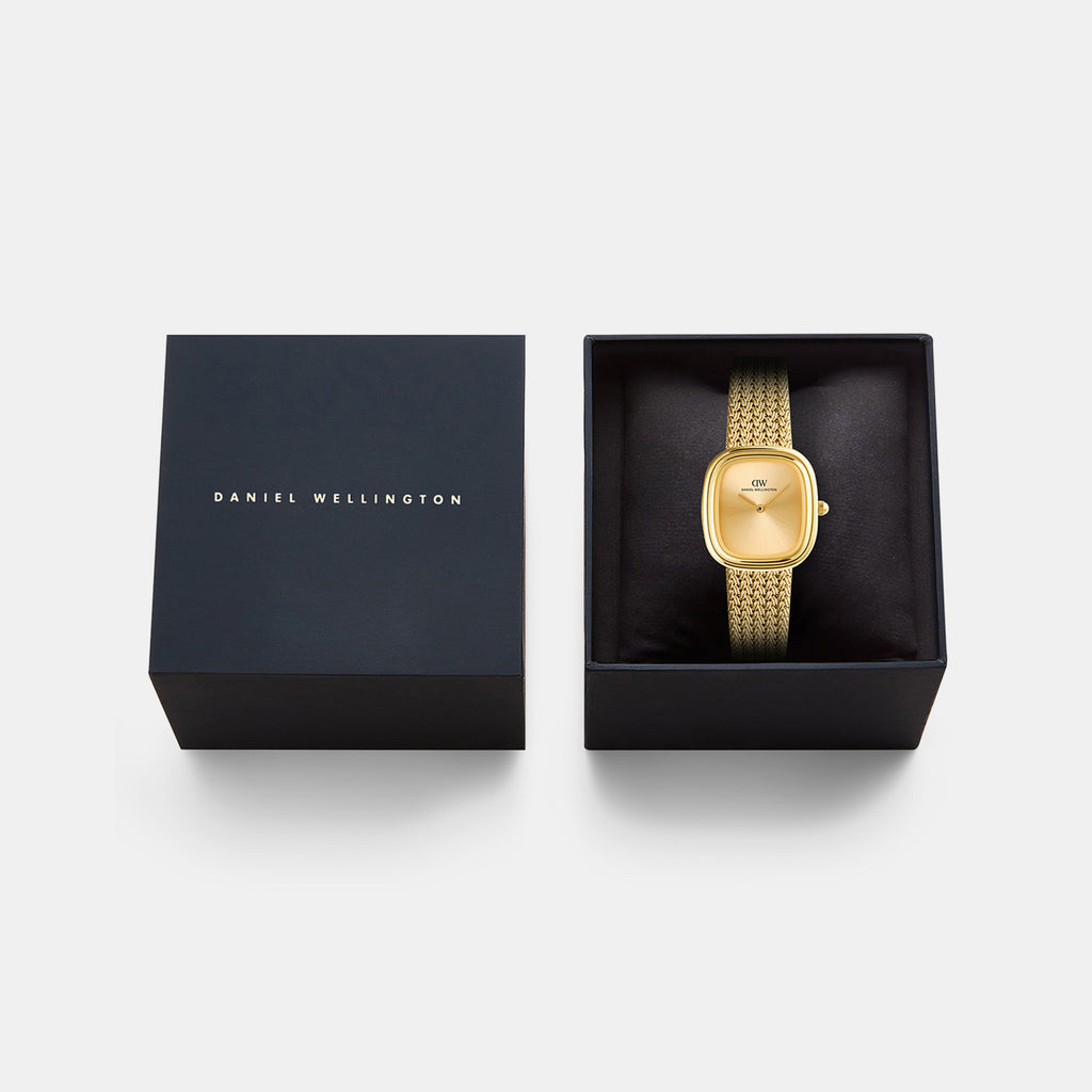 Margot Women Quartz Gold Dial Analog Mesh Watch DW00100964K