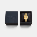 Margot Women Quartz Gold Dial Analog Mesh Watch DW00100964K