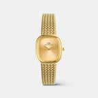Margot Women Quartz Gold Dial Analog Mesh Watch DW00100964K