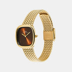 Women Quartz Brown Dial Analog Stainless Steel Watch DW00100968