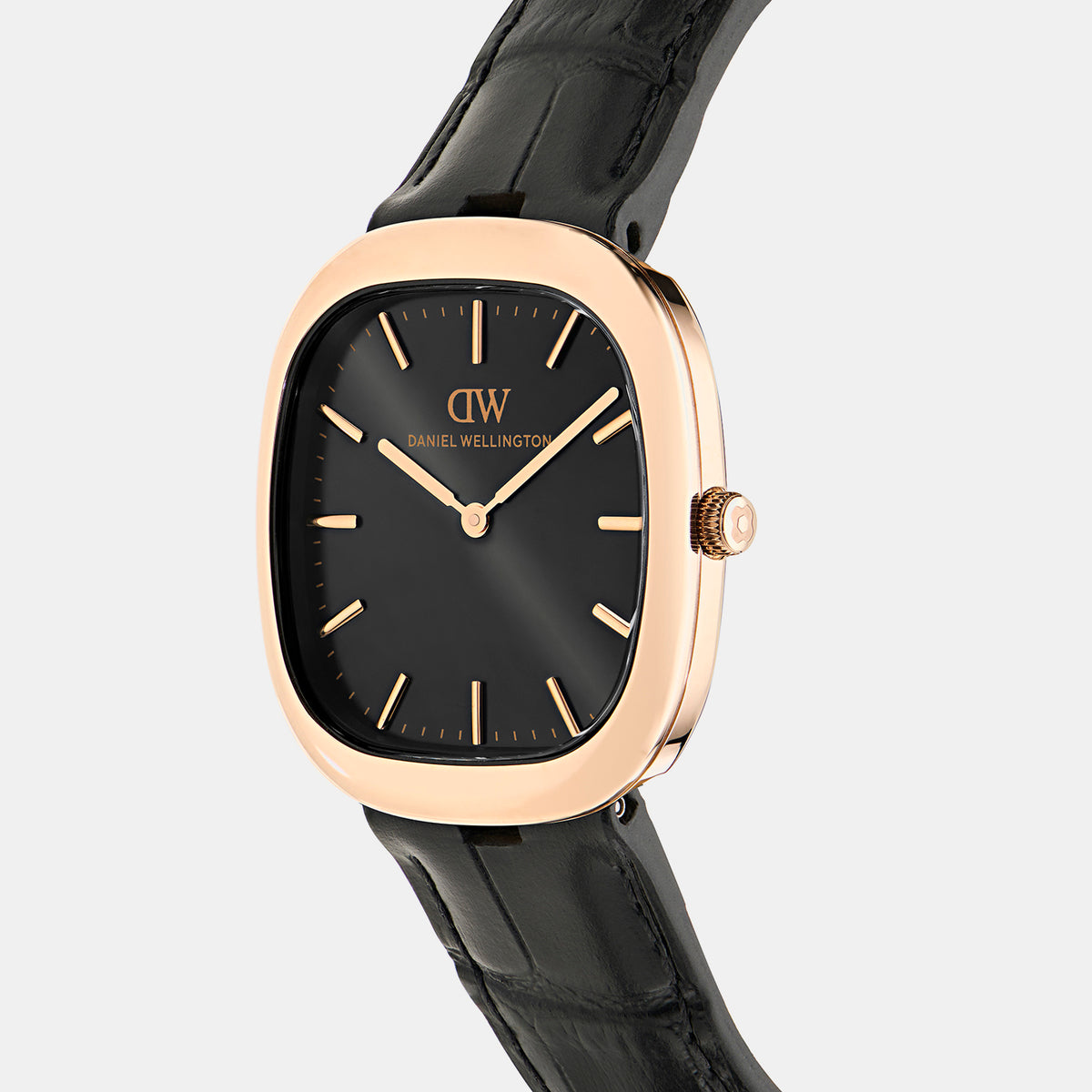 Men Quartz Black Dial Analog Leather Watch DW00100987