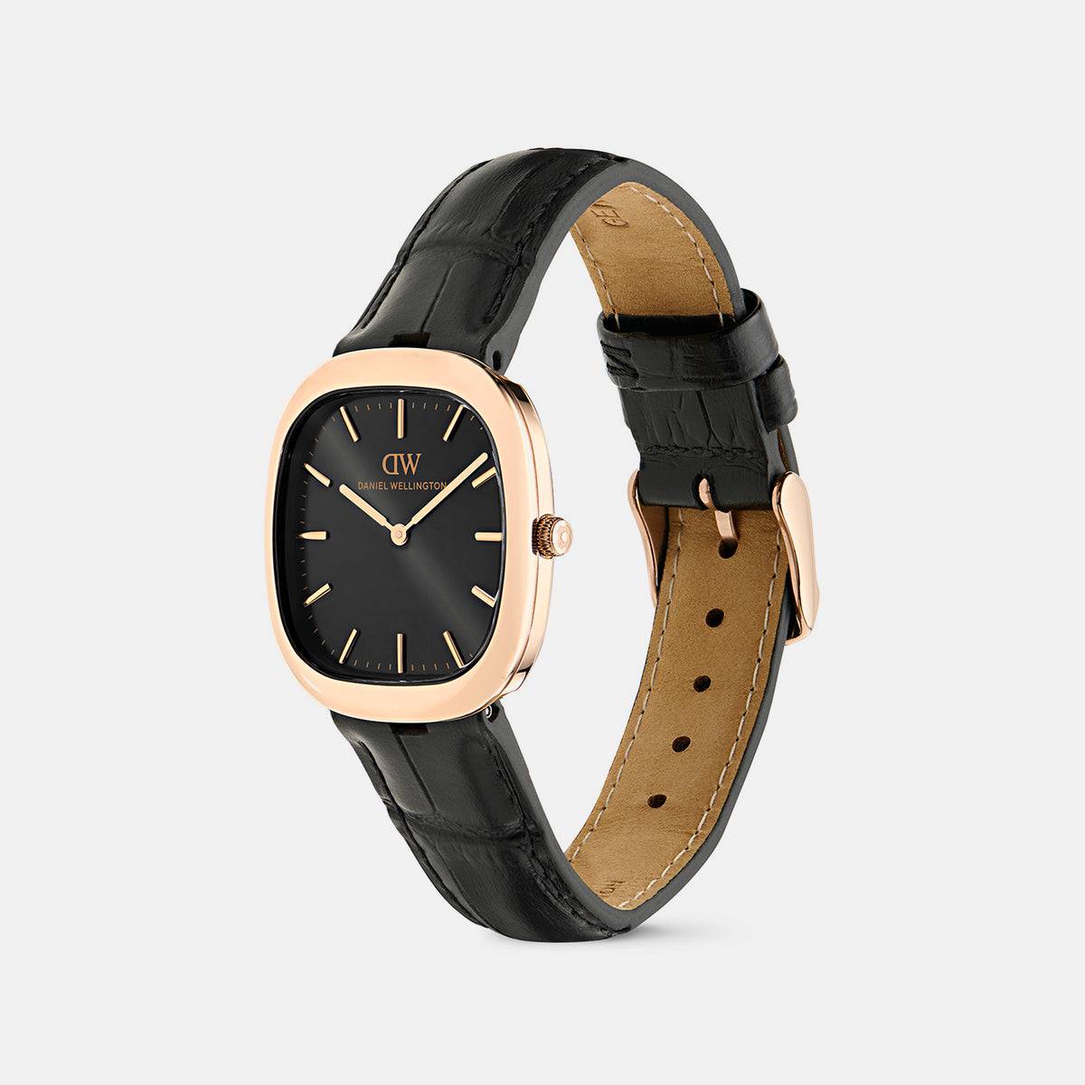 Men Quartz Black Dial Analog Leather Watch DW00100987