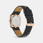 Men Quartz Black Dial Analog Leather Watch DW00100987