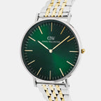 Men Quartz Green Dial Analog Stainless Steel Watch DW00101009
