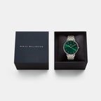 Men Quartz Green Dial Analog Stainless Steel Watch DW00101009