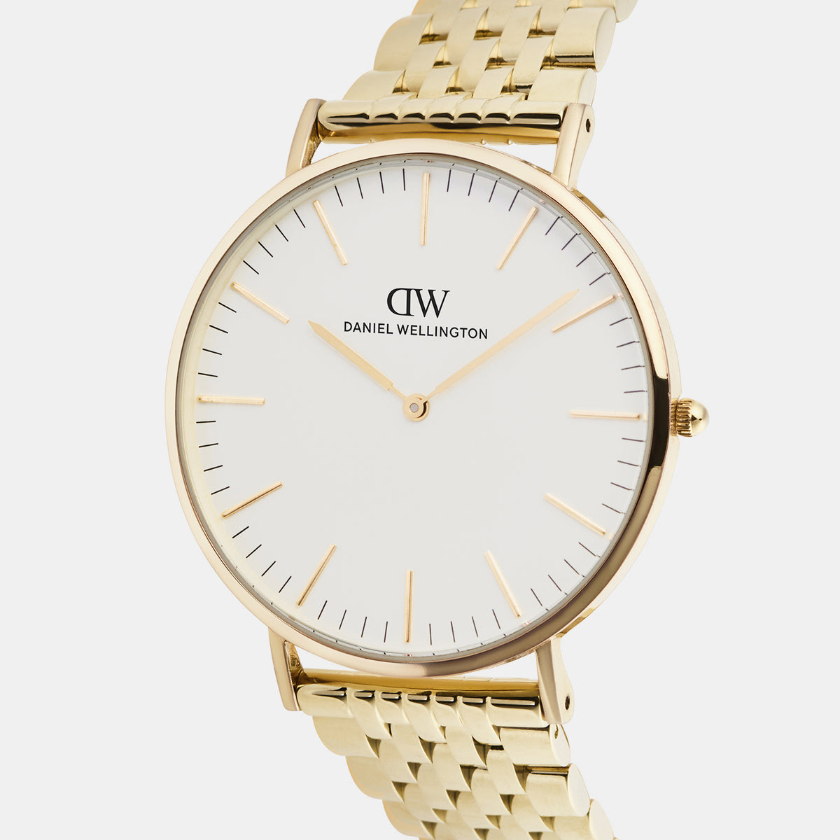Men Quartz White Dial Analog Stainless Steel Watch DW00101011