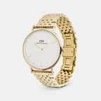 Men Quartz White Dial Analog Stainless Steel Watch DW00101011