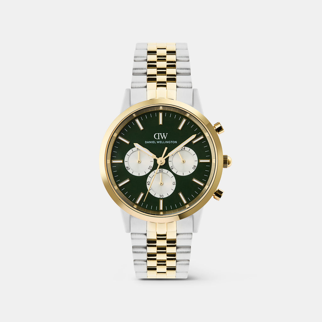 Iconic Men Quartz Green Dial Chronograph Watch DW00101012K