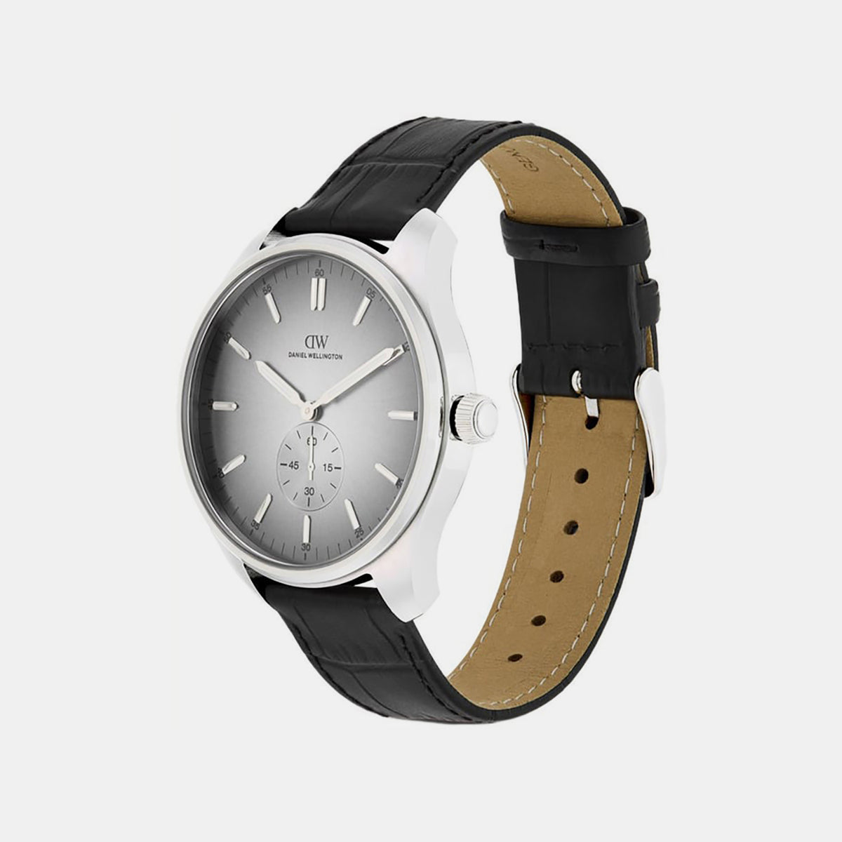 Men Quartz Grey Dial Analog Leather Watch DW0DG1602