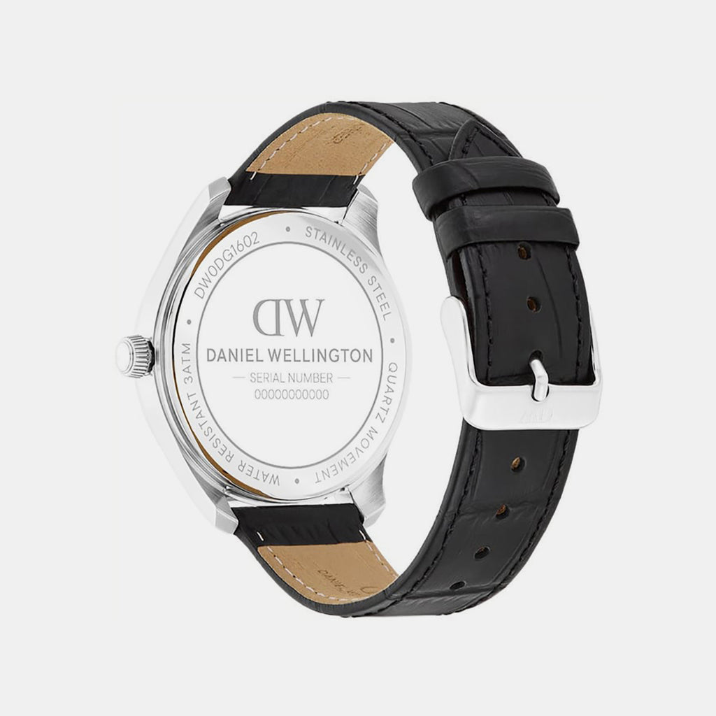 Men Quartz Grey Dial Analog Leather Watch DW0DG1602