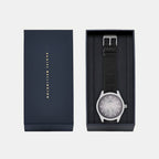 Men Quartz Grey Dial Analog Leather Watch DW0DG1602