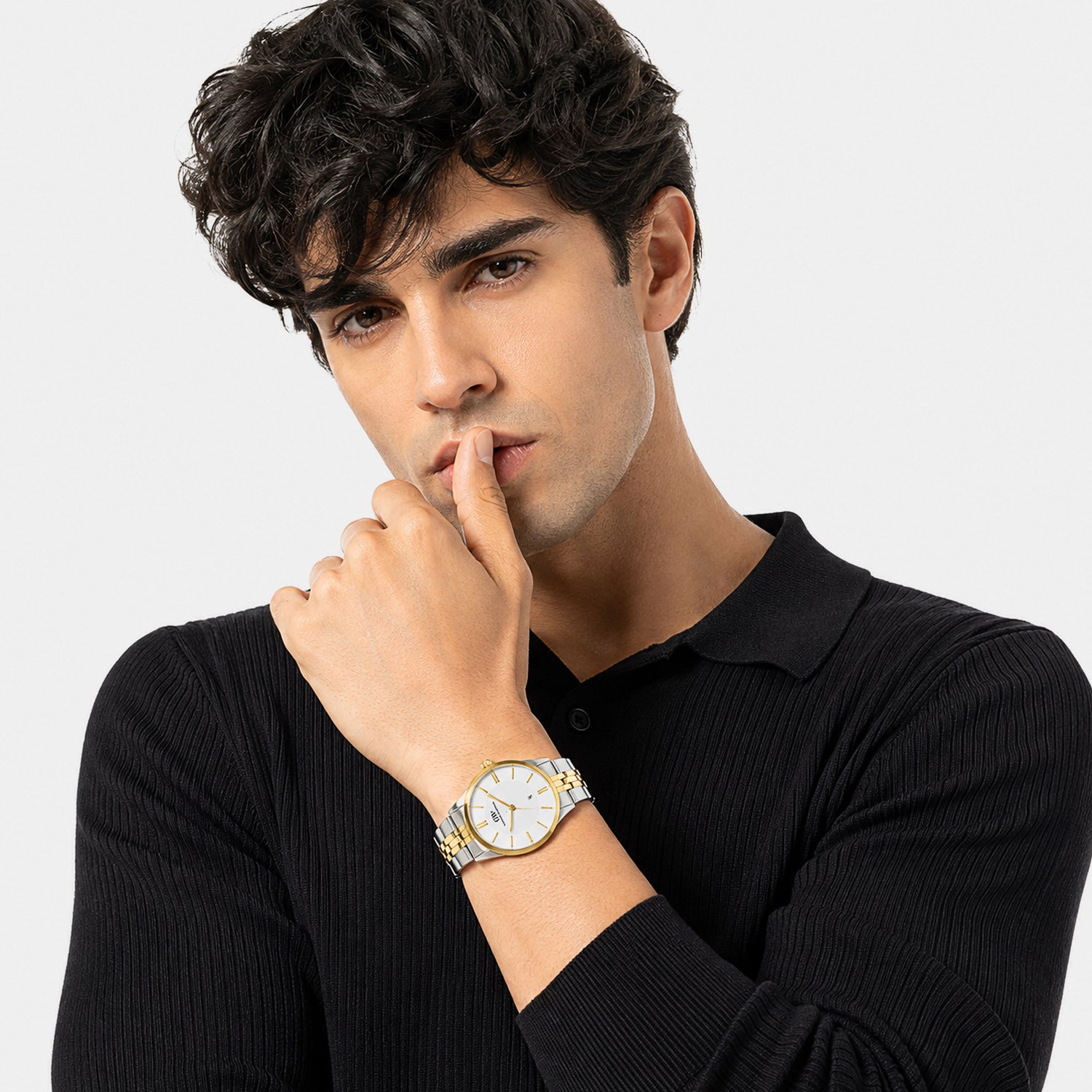 Men Quartz Silver Dial Analog Stainless Steel Watch DW0DG1700