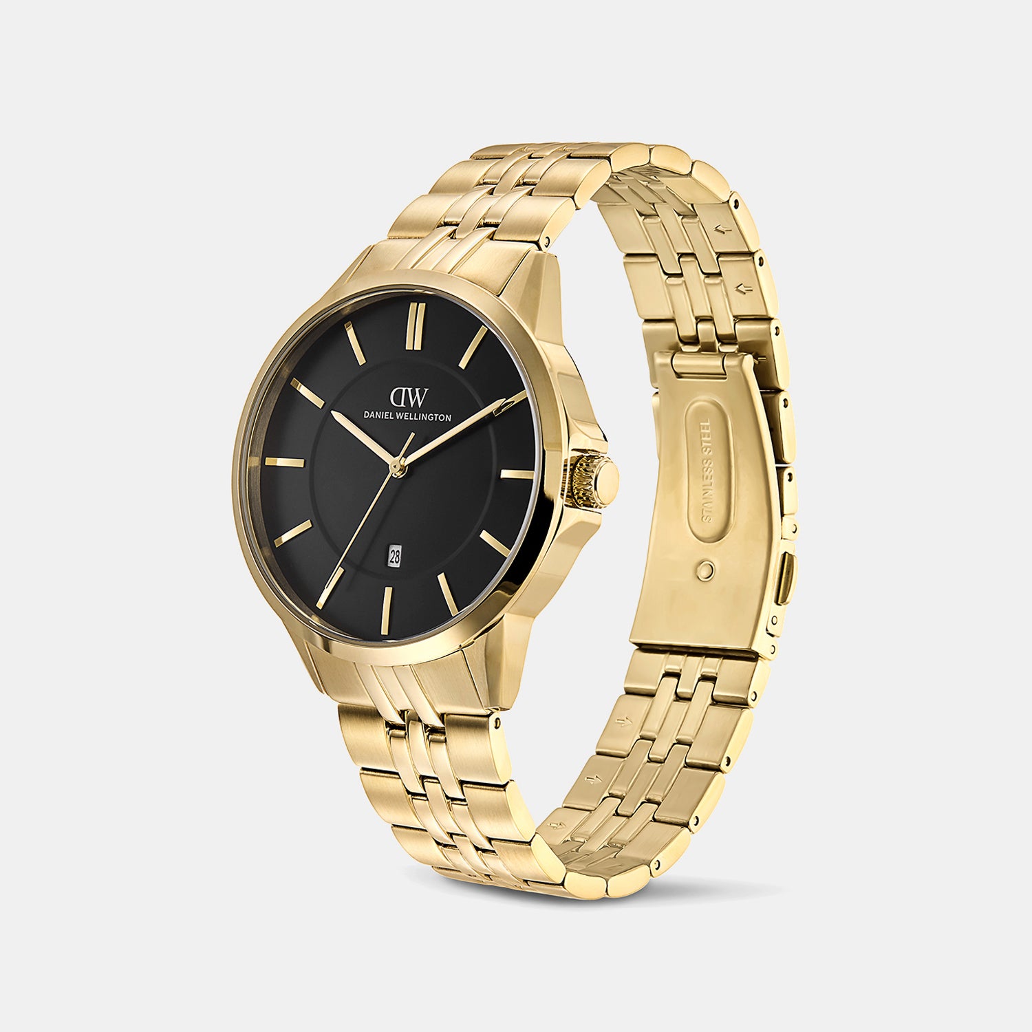 Men Quartz Black Dial Analog Stainless Steel Watch DW0DG1701