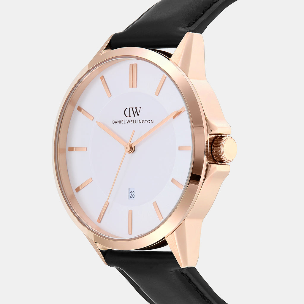 Men Quartz Silver Dial Analog Leather Watch DW0DG1702