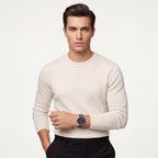 Men Quartz Blue Dial Analog Leather Watch DW0DG1800