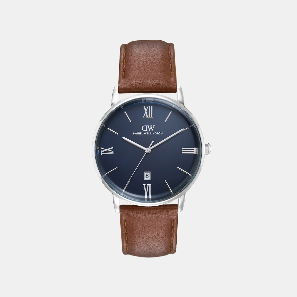 Men Quartz Blue Dial Analog Leather Watch DW0DG1800