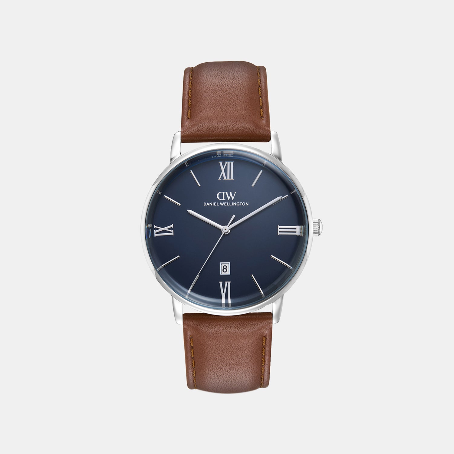Men Quartz Blue Dial Analog Leather Watch DW0DG1800