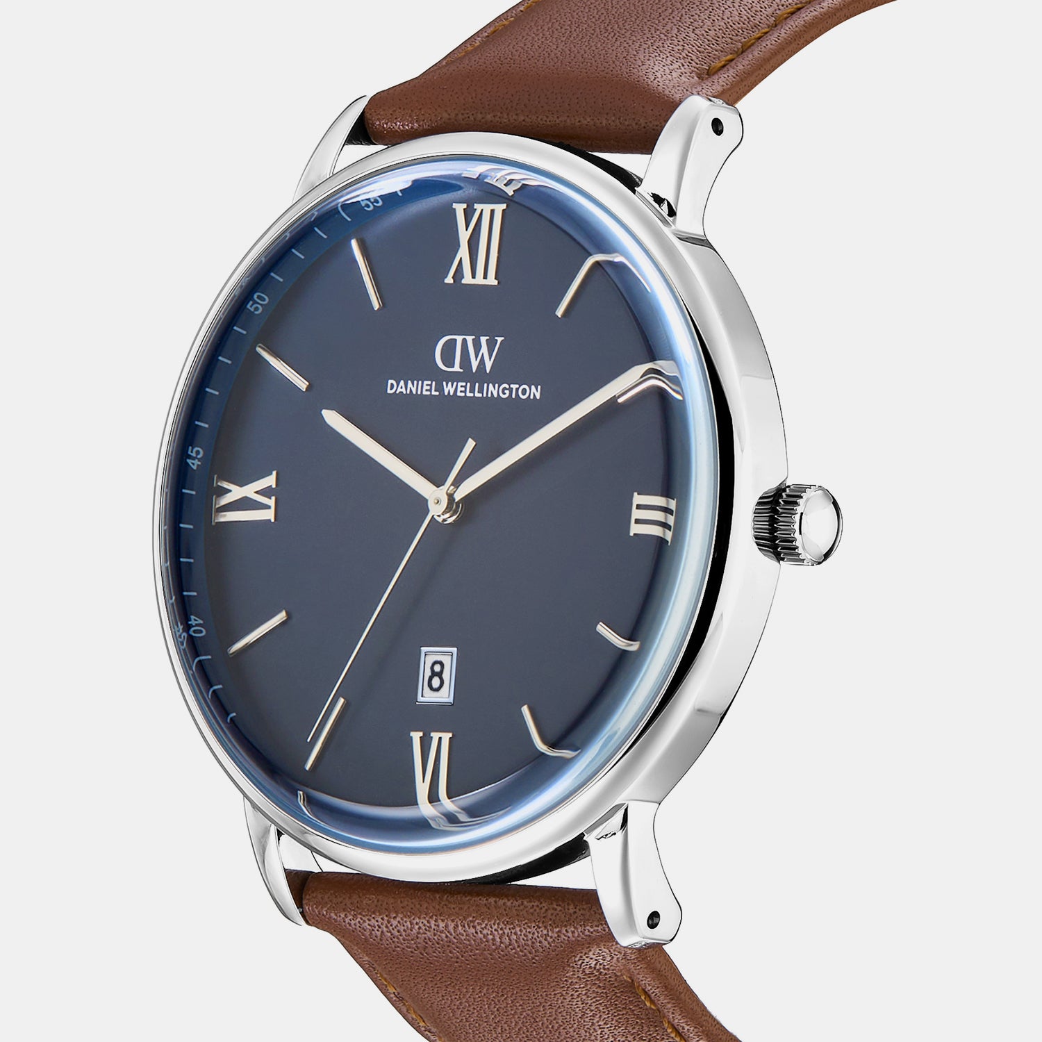 Men Quartz Blue Dial Analog Leather Watch DW0DG1800
