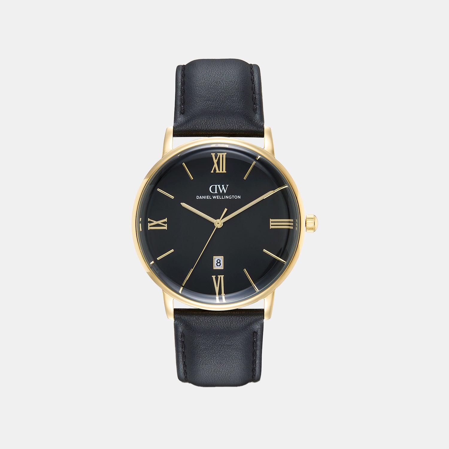 Men Quartz Black Dial Analog Leather Watch DW0DG1801