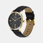 Men Quartz Black Dial Analog Leather Watch DW0DG1801