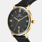 Men Quartz Black Dial Analog Leather Watch DW0DG1801